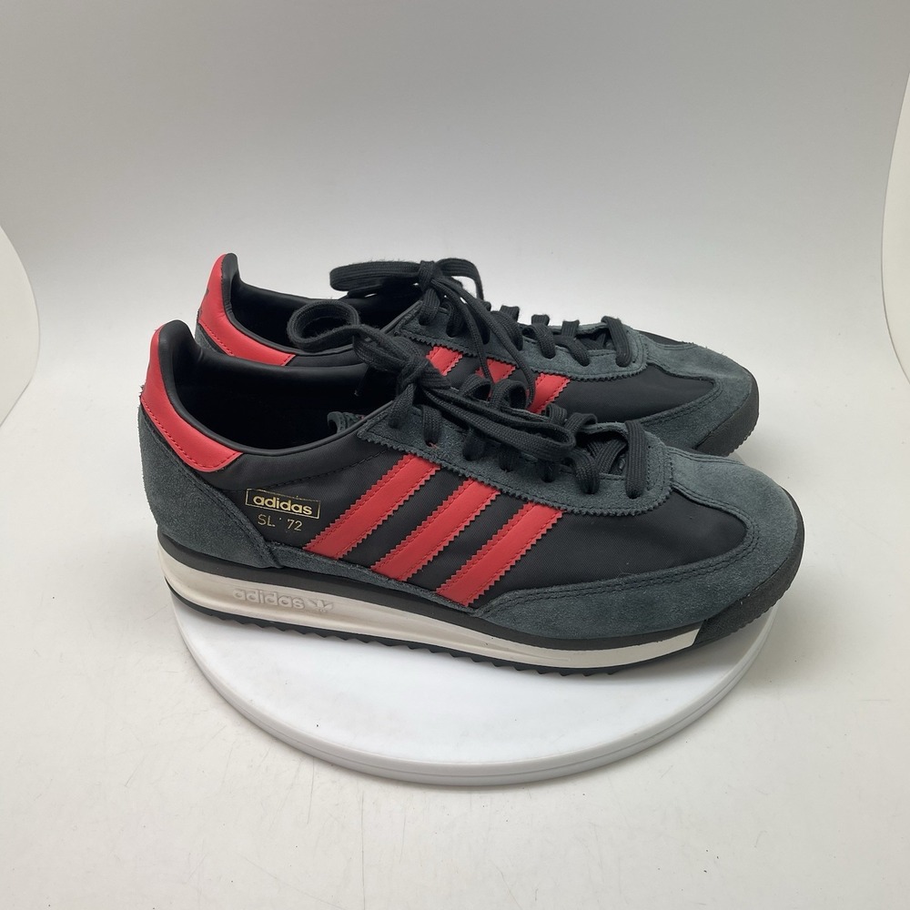 Adidas Sneakers Mens 9 SL 72 RS JS0745 Black Red Athletic Casual Gym Shoes